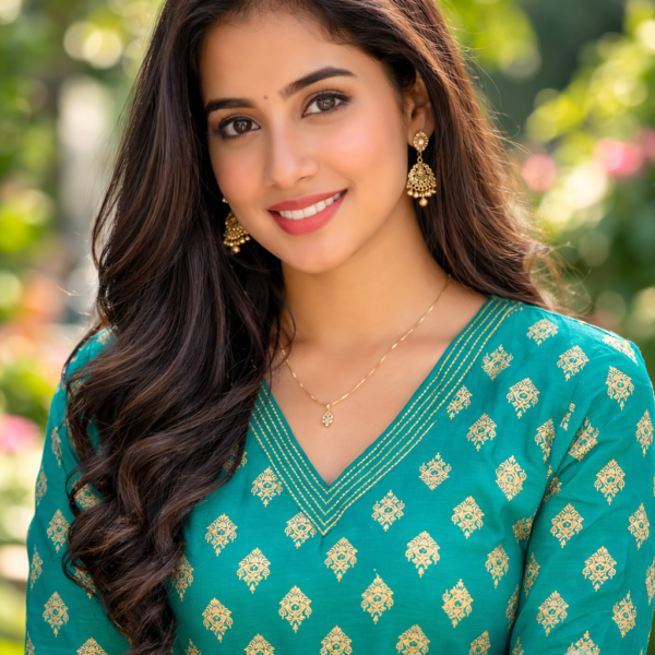 Emerald Charm Printed One-Piece Kurta