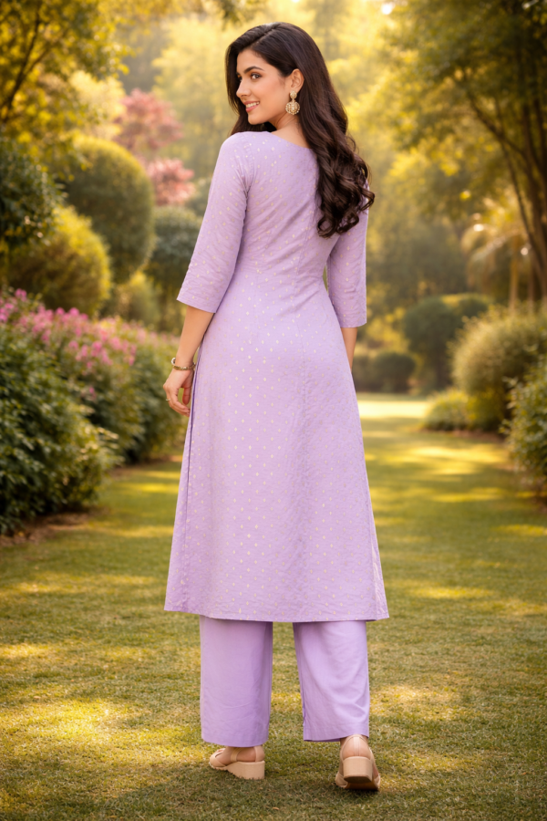 Lavender Grace Embroidered One-Piece Kurta