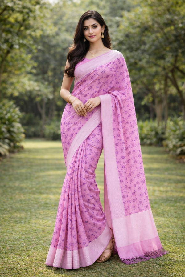 Lenin Air cotton Dark pink with fancy border