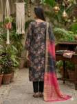 Black Floral Printed Kurta Set