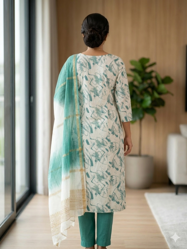 Ocean Breeze Abstract Printed Kurta Set
