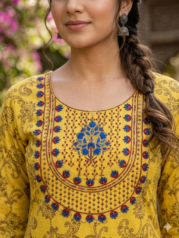 Mustard Bloom Printed One-Piece Kurta