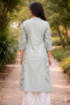 Powder Blue Mandala Printed A-Line Kurta
