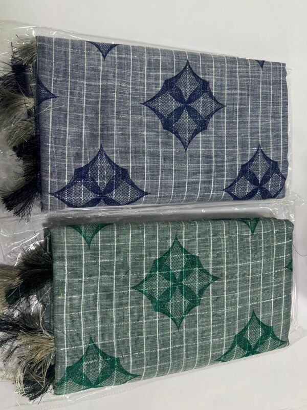 Linen Cotton Saree with Embroidery work