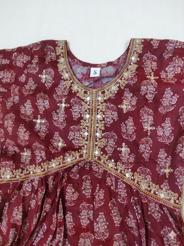 Royal Wine Printed Kurta Set