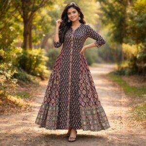 Bohemian Printed Anarkali Kurti