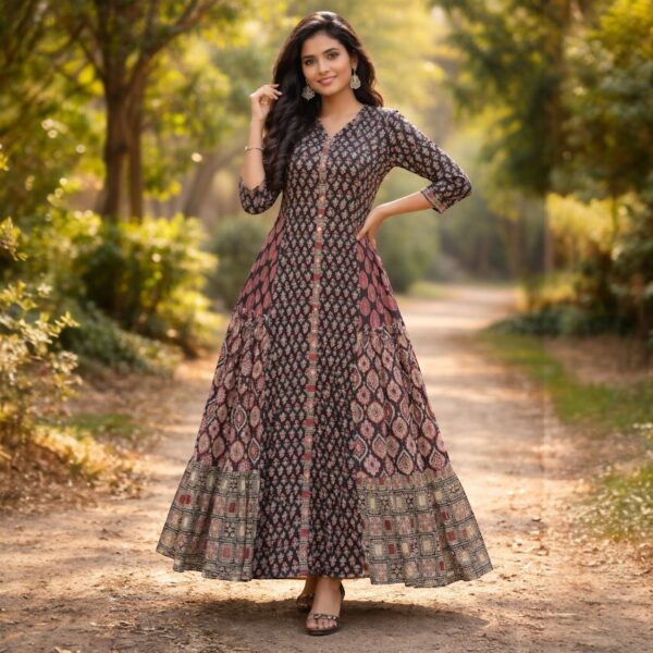 Bohemian Printed Anarkali  Kurti