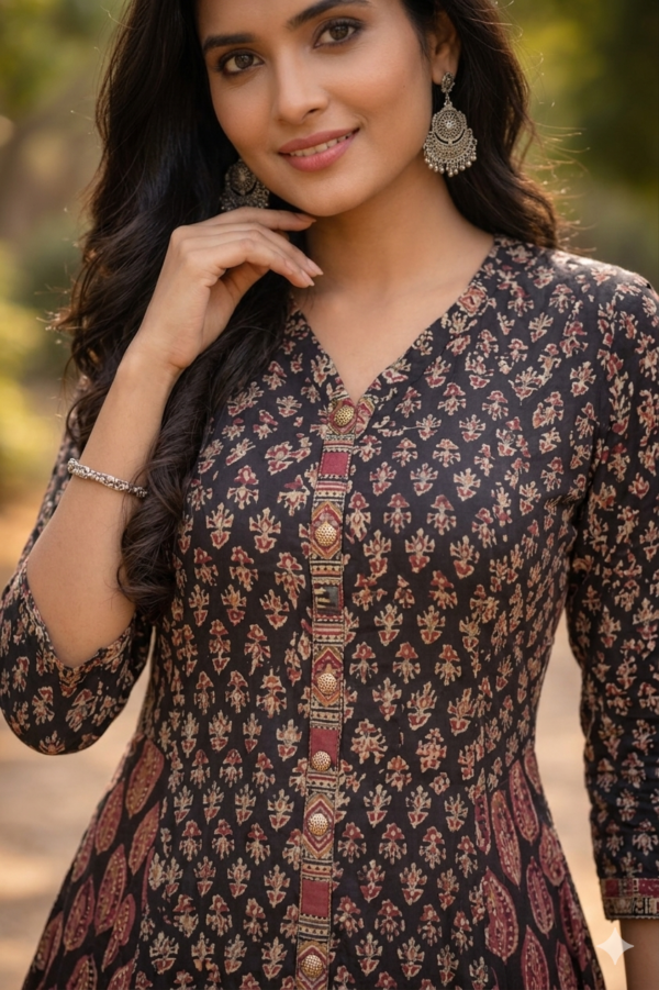 Bohemian Printed Anarkali  Kurti