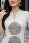 Graceful Off-White Mandala Print Anarkali Kurti