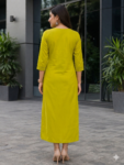 Lime Green Geometric Diamond Printed Straight Kurti