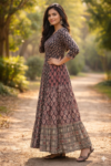 Bohemian Printed Anarkali  Kurti